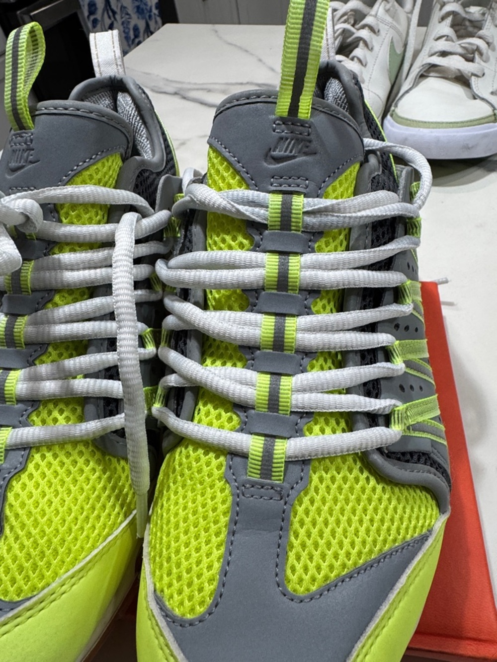 Nike Kids Neon Yellow & Gray Mesh Athletic Sneakers